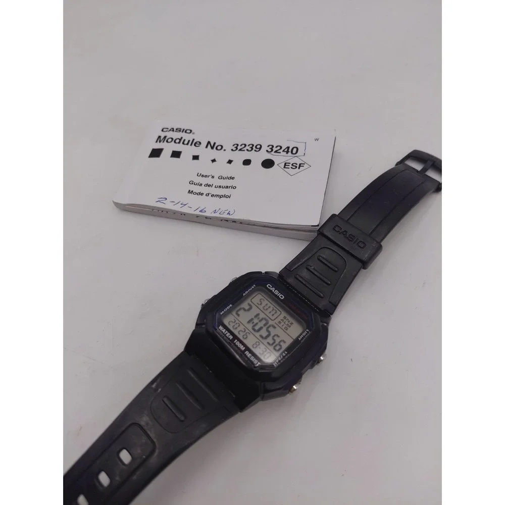 Casio Illuminator Watch Men 40mm Digital Backlight 3240 W-800H Day Date